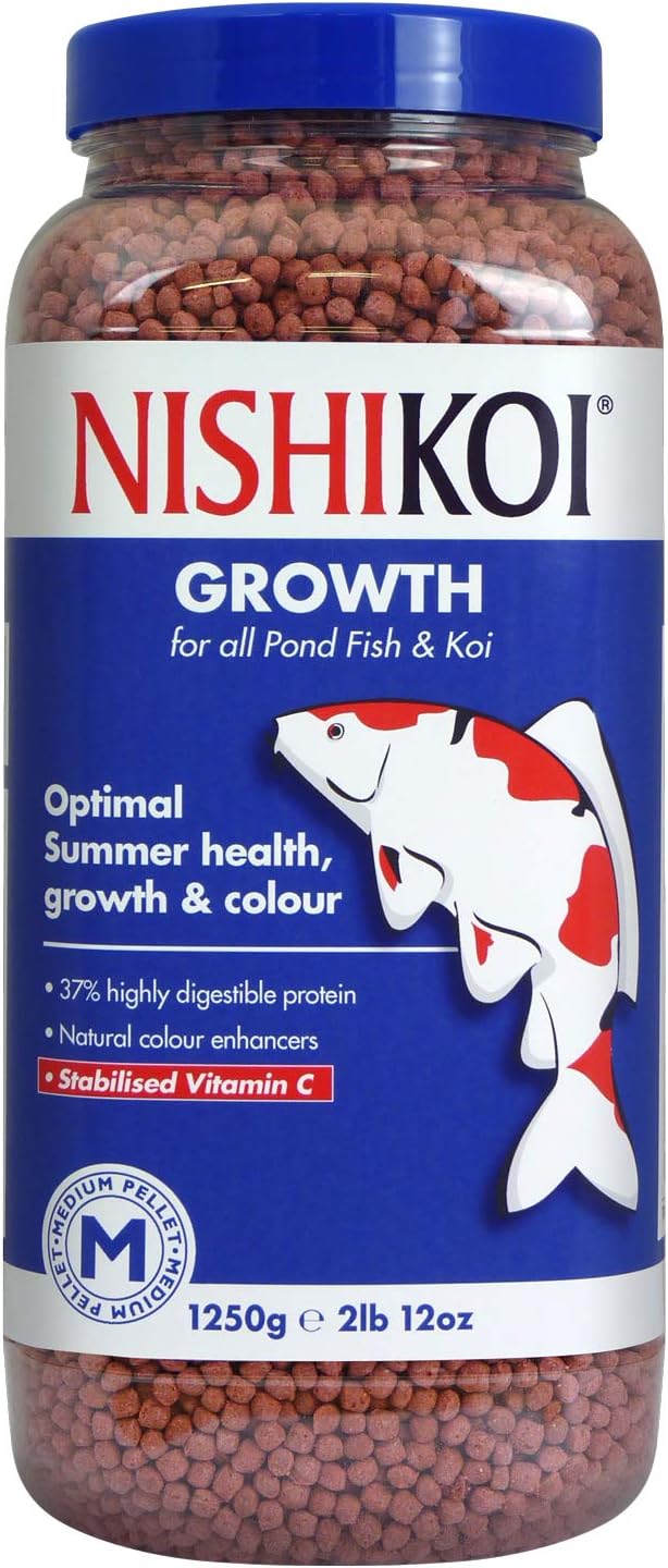 Nishikoi Growth Koi Fish Food, 1250g Complete Koi Food Pellets for