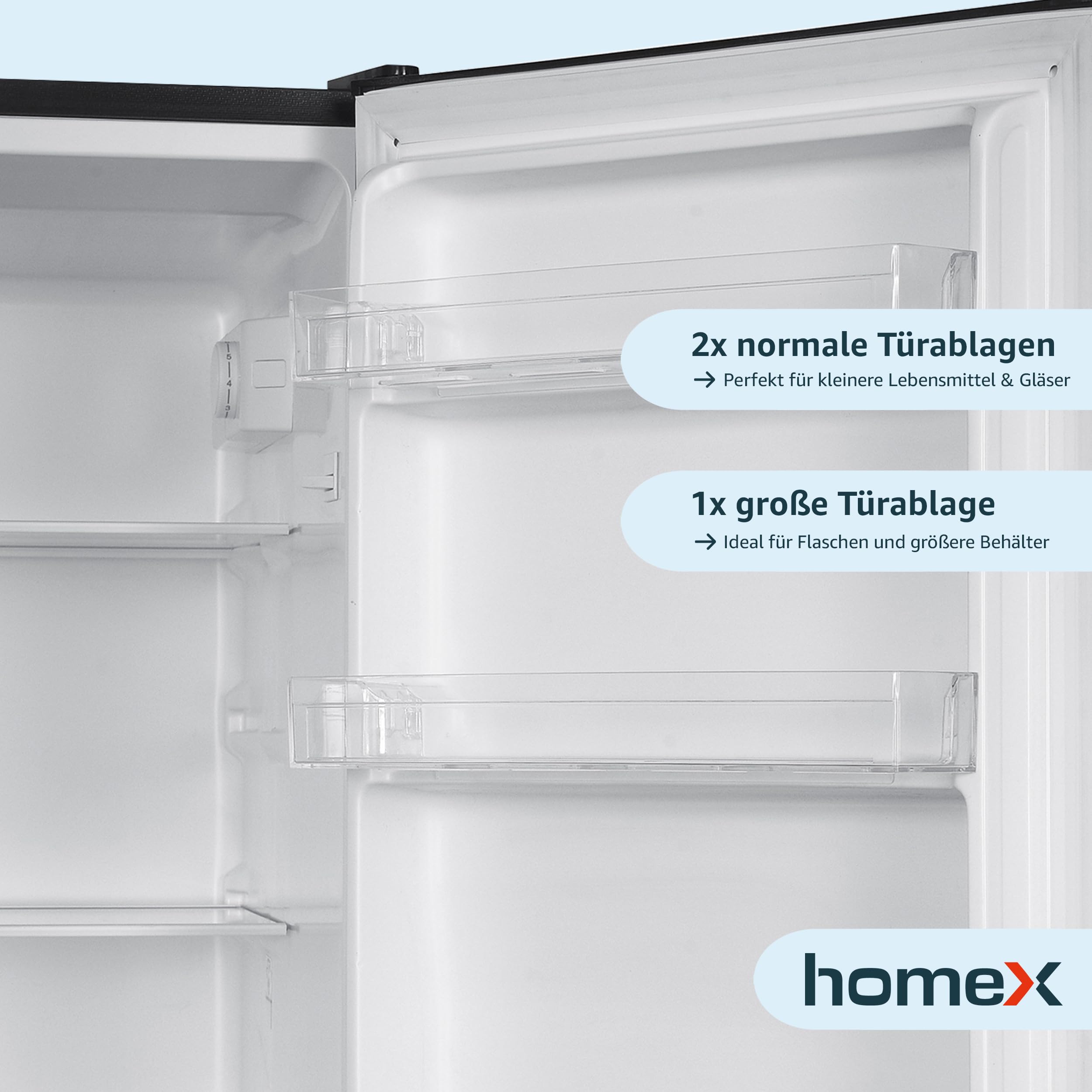 homeX Kühlschrank mit Gefrierfach | Kühl Gefrierkombination freistehend | 173 Liter Nutzinhalt | 4-Sterne Gefrieren | Höhe 142,5 cm | Leise 40 dB | Große Kühlgefrierkombi schwarz | CFS1110-B