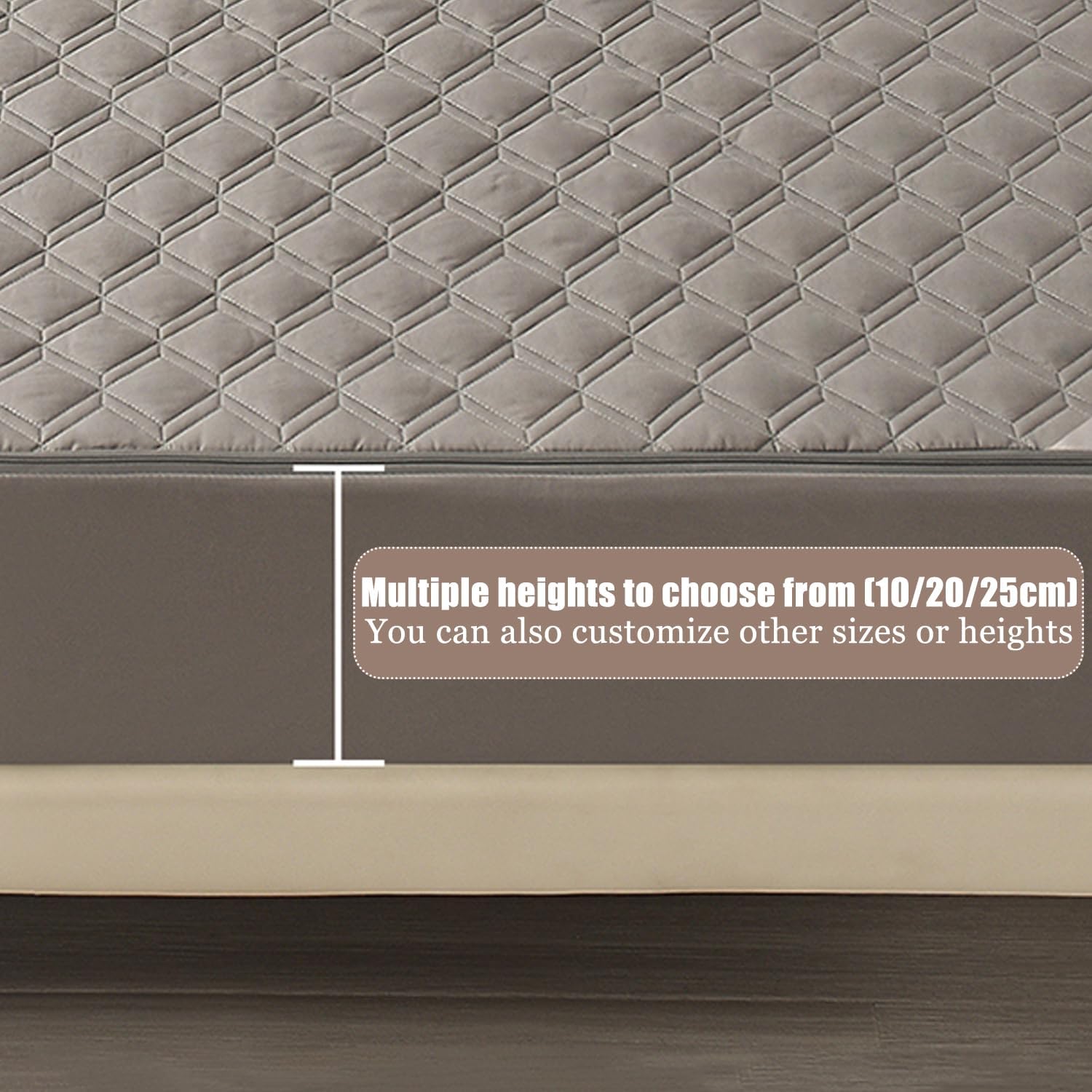 Yellow,90 * 200+10cm,LDLCYCN Waterproof Mattress Protector Customizable with Zipper Zip Up Fitted Sheet 6 Side Full Wrap Mattress Cover Comfortable Breathable Mattress Encasement Mattress Topper