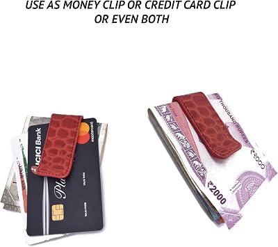 Adamis Minimalist Leather Money Clip Wallet - Slim Credit Card Holder For Men, Brown, 7cm - View #3