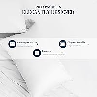 Vista 5 de Mayfair Linen Fundas de Almohada Premium de Algodón Egipcio Tamaño Estándar/Queen Juego de 4 - Fundas de Almohada de Algodón de Lujo de 1500 Cuenta