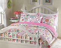 Vista 7 de Cozy Line Home Fashions Juego de colcha reversible de microfibra rosa para niñas (mariposas, tamaño individual, 2 piezas)