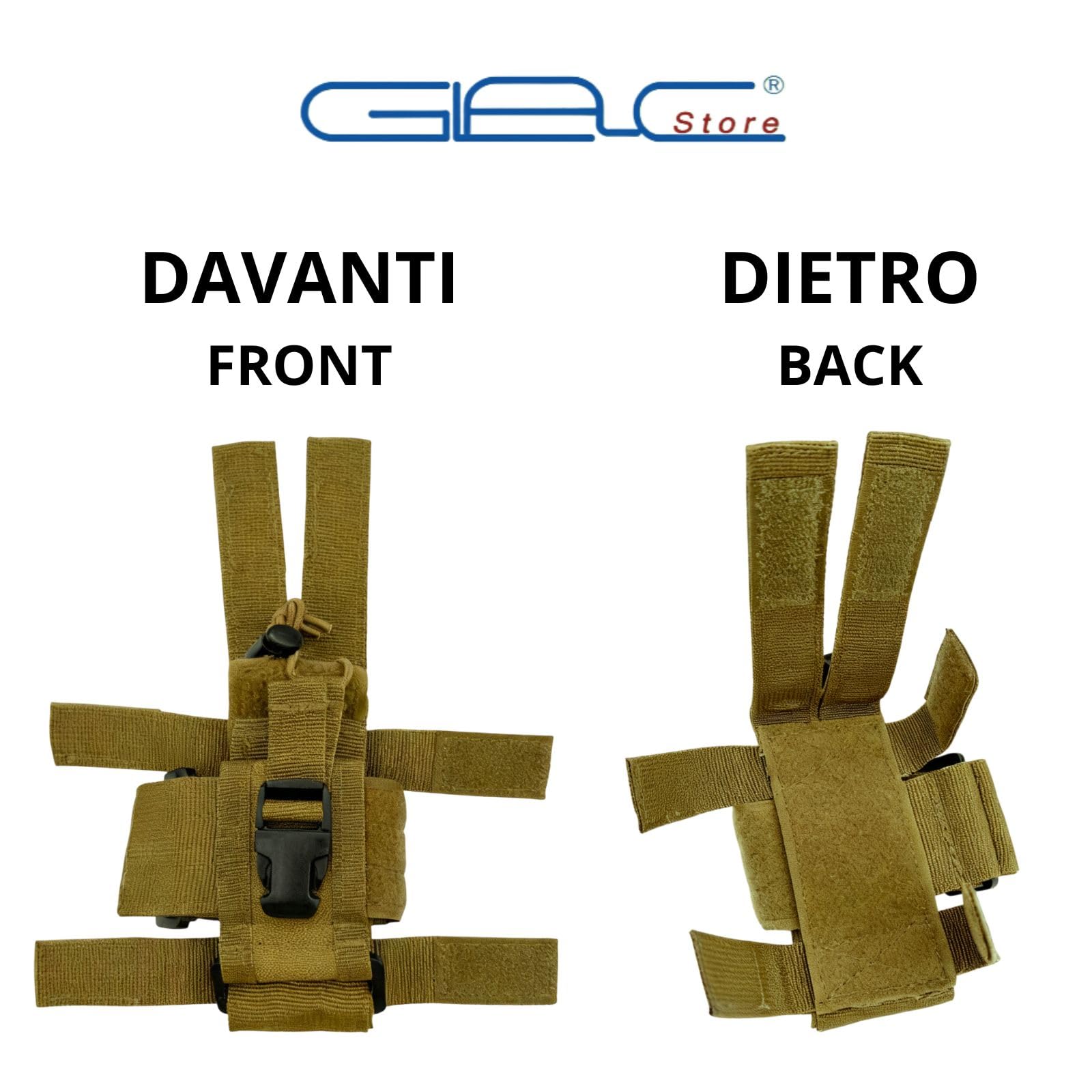 Tasca porta radio tattica MOLLE universale compatibile gilet zaini cinture 4 colori Tan