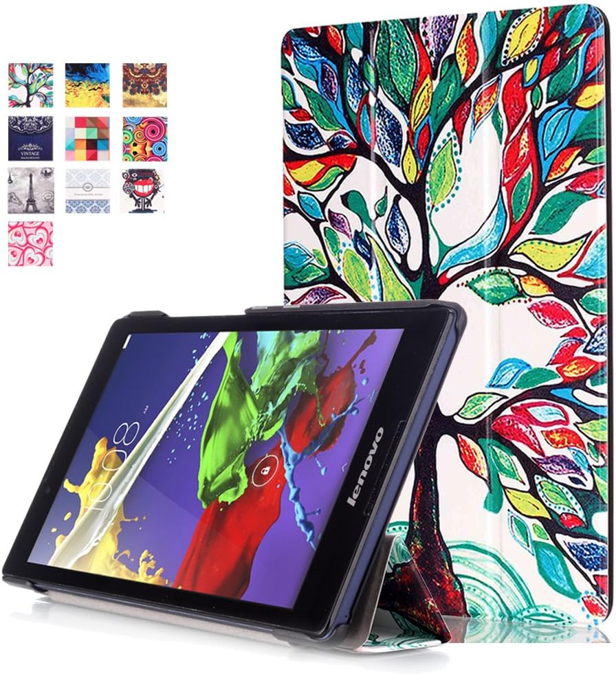 Lenovo Tab 2 A8-50 Flip Case,PU Leather and Hard PC Flip Cover Stand Case for Lenovo Tab 2 A8-50 8-Inch Tablet Protective Skin Pouch Protector