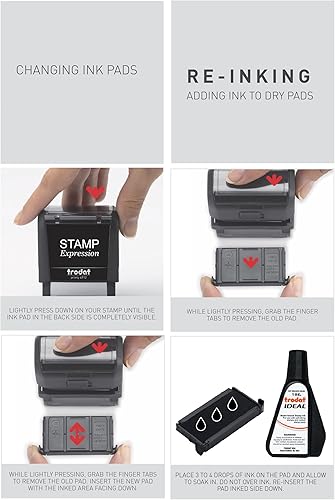 Miniatura 3 de StampExpression - Sello de goma autoentintado para oficina CASHED - Tinta roja (A-5244)