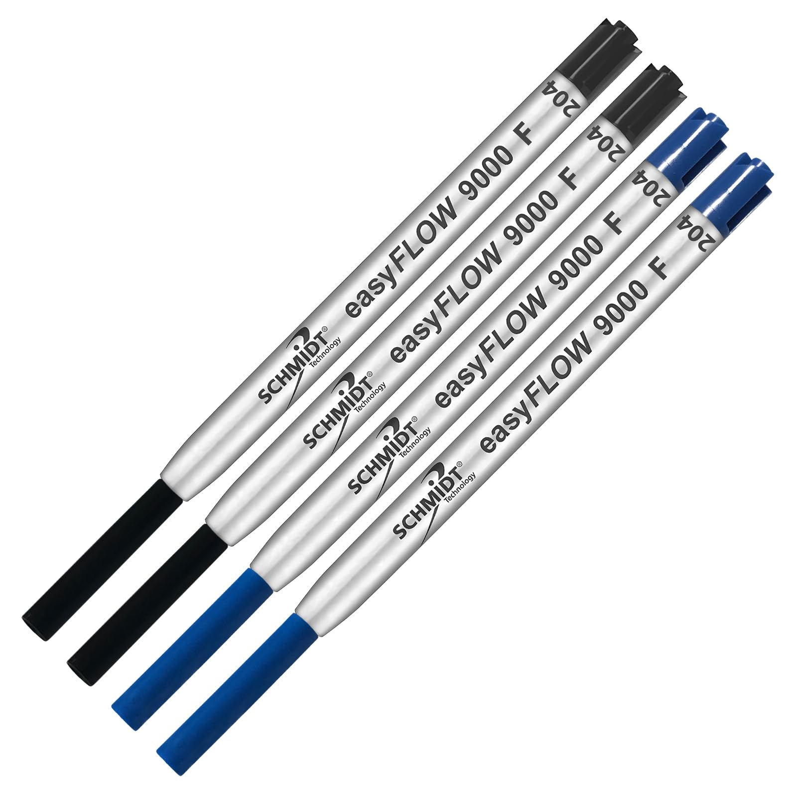 Imprinted Schmidt easyFLOW9000 Ballpoint Refill- Black & Blue Ink, Fine Tip 0.8mm - Pack of 4