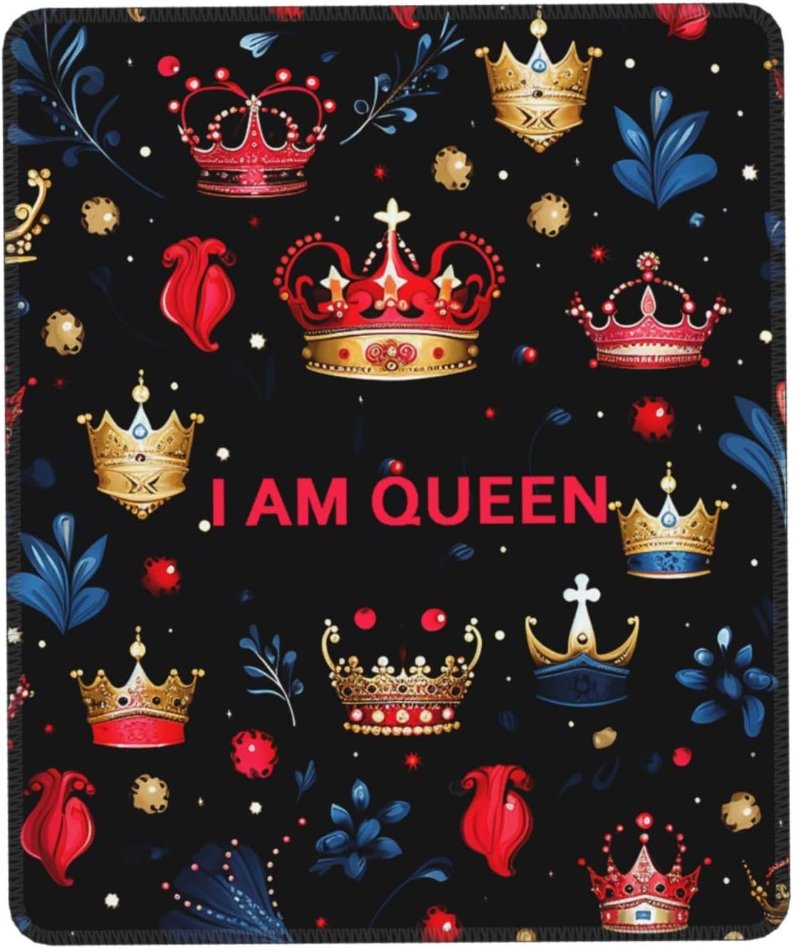Mouse Pad Waterproof Gaming Mousepad with Non-Slip Rubber Base I Am Queen Mouse Mat Computer Mousepad for Laptop Washable Desk Mat for Office Table Home 25x30 cm