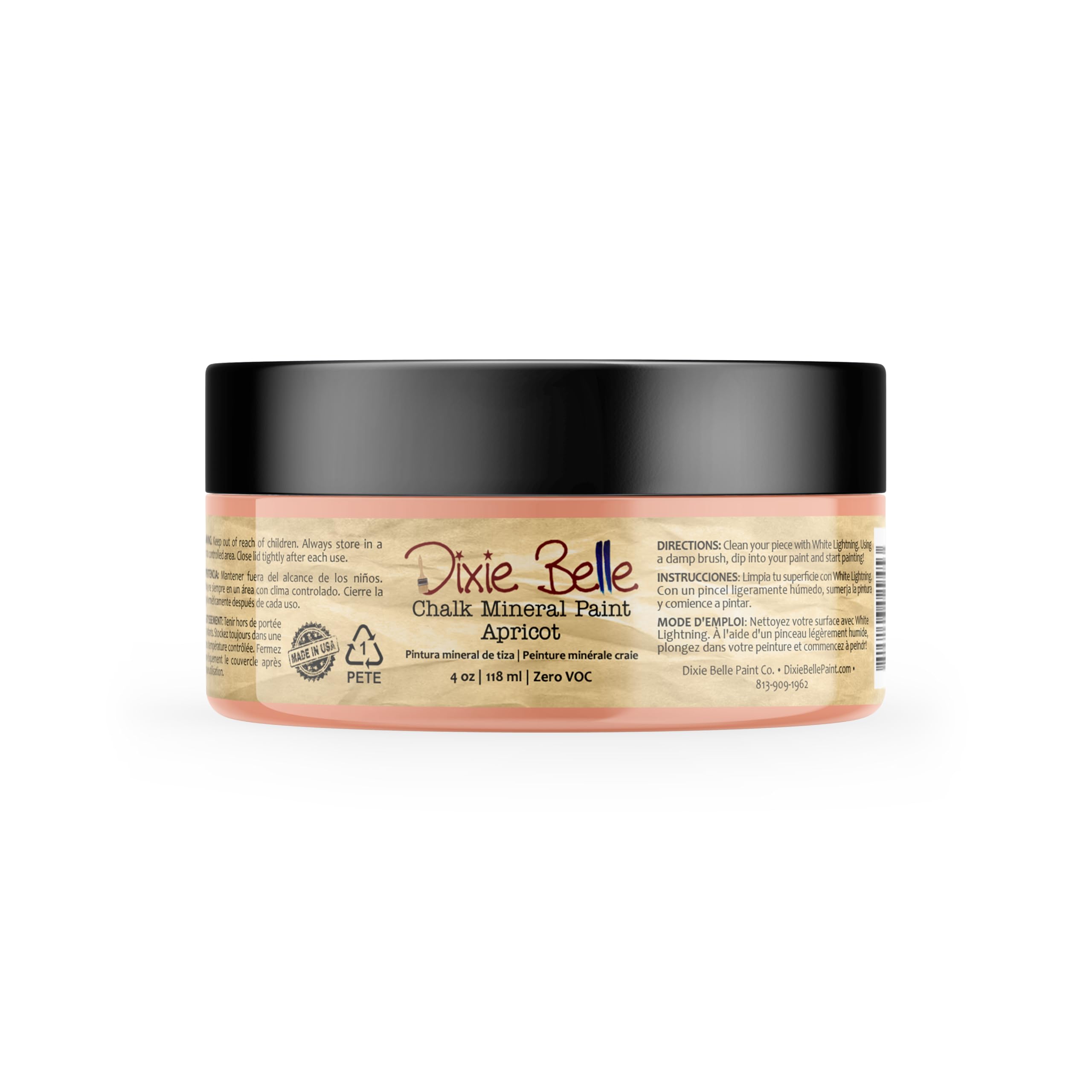 Dixie Belle Paint Company Chalk Finish Furniture Paint - Caviar (32oz) - Matte Black Chic Chalk Mineral DIY Furniture Paint — view 146