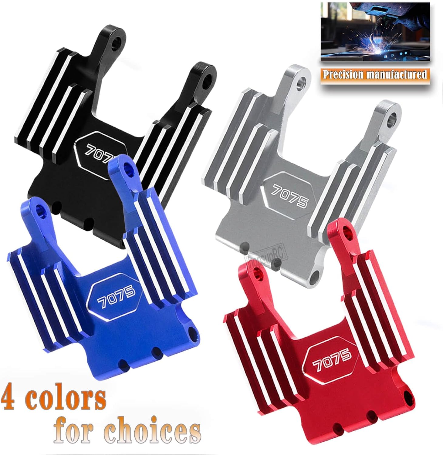 Upgrades Parts Aluminum 7075-T6 Knuckle&Pull Rod&Front Faucet Seat Support&Armor Protector Skid Plate for LOSI 1/4 Promoto-MX Motorcycle RTR FXR(los06000)(los06002),Navy Blue