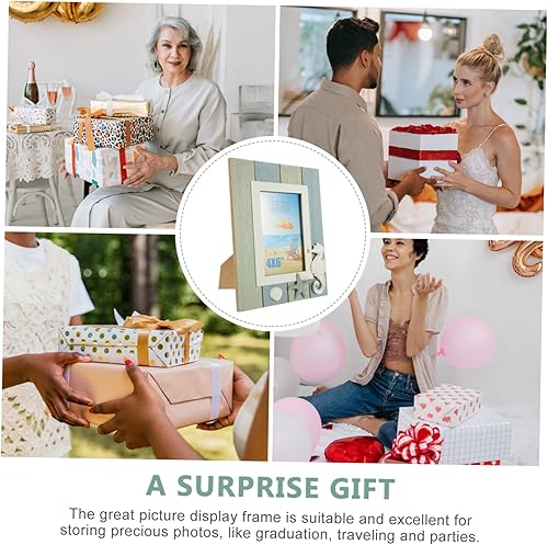 Miniatura 9 de PRETYZOOM 3pcs Ocean Style Photo Frame Rustic Picture Frame Display Stand for Pictures Minimalistic Decor Diy Picture Frame Home Decorations Desktop