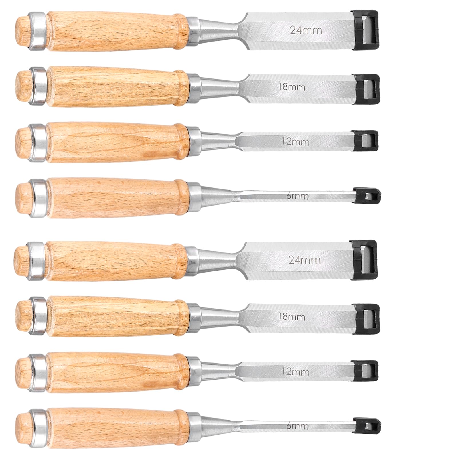 UNGFEI 8 Pieces Wood Chisel Sets, Heavy Duty Carpenters Chisels Set including Wooden Handles