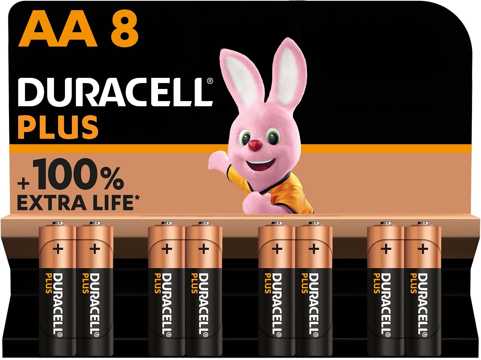 Duracell Plus Power LR06 Alkaline Batteries AA Pack of 8