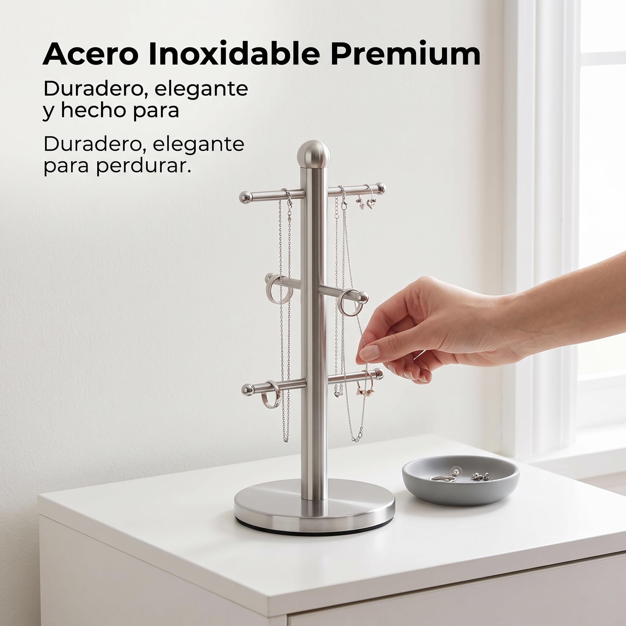 Organizer Gioielli e Porta Collane Verticale in Metallo, Espositore Gioielli per Accessori Capelli