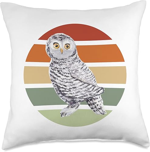 Kinder Owl Herren Hibou Damen Gufo Eule Vogel Búho Birds Uhu Friend Forest Animal Stone Barn Owls Throw Pillow, 18x18, Multicolor