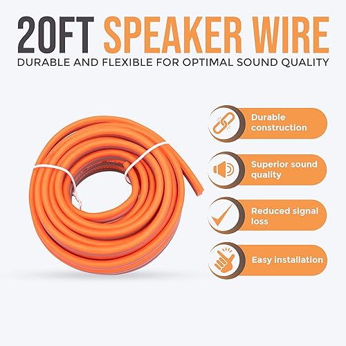 Miniatura 56 de Elite Audio Kit de amplificador serie premium, cable de aluminio revestido de cobre, cables RCA con triple blindaje, capacidad de alta potencia