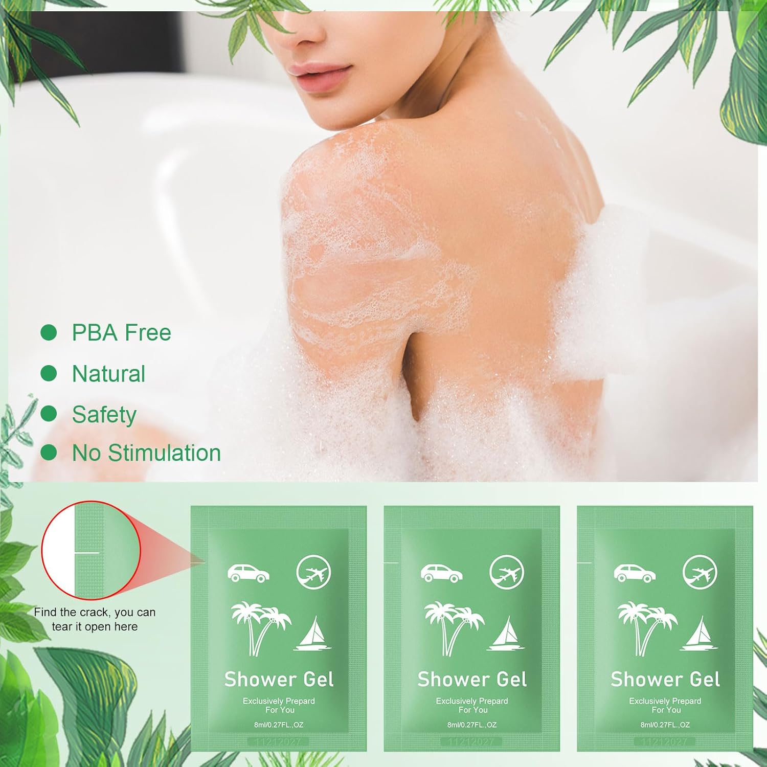 Travel Size Body Wash Bulk,Verbena Scent,0.28 fl oz (8ml) Small Size Mini body wash,Hotel Supplies Bulk for Guests Airbnbs Homes Resorts Offices and Gyms (pack of 200, verbena)