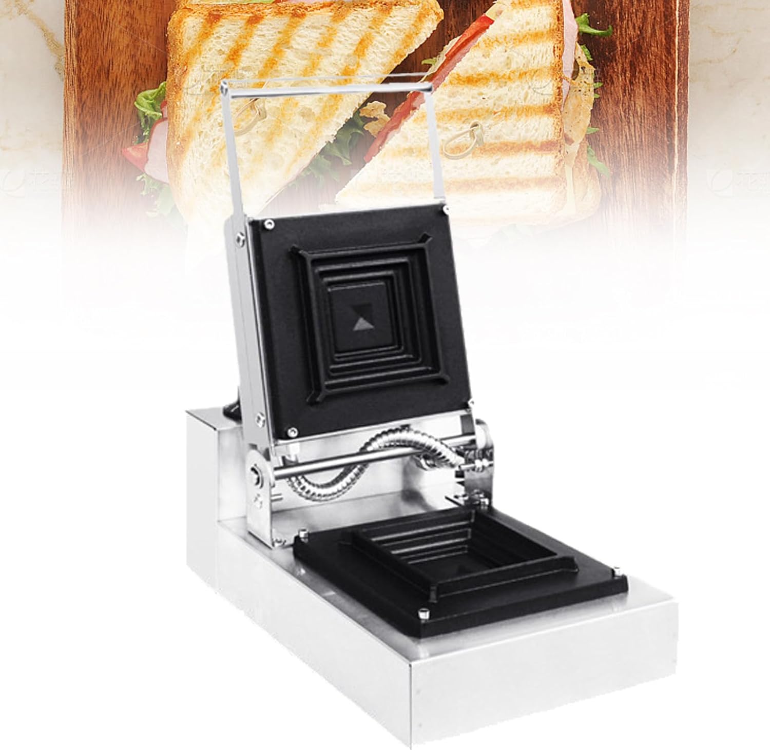 Commercial Sandwich Maker, Sandwich Maker, Waffle Maker with Speeds Temperature Control, Fast Heating, for Home/Bakeries/Events/Supermarkets (B)