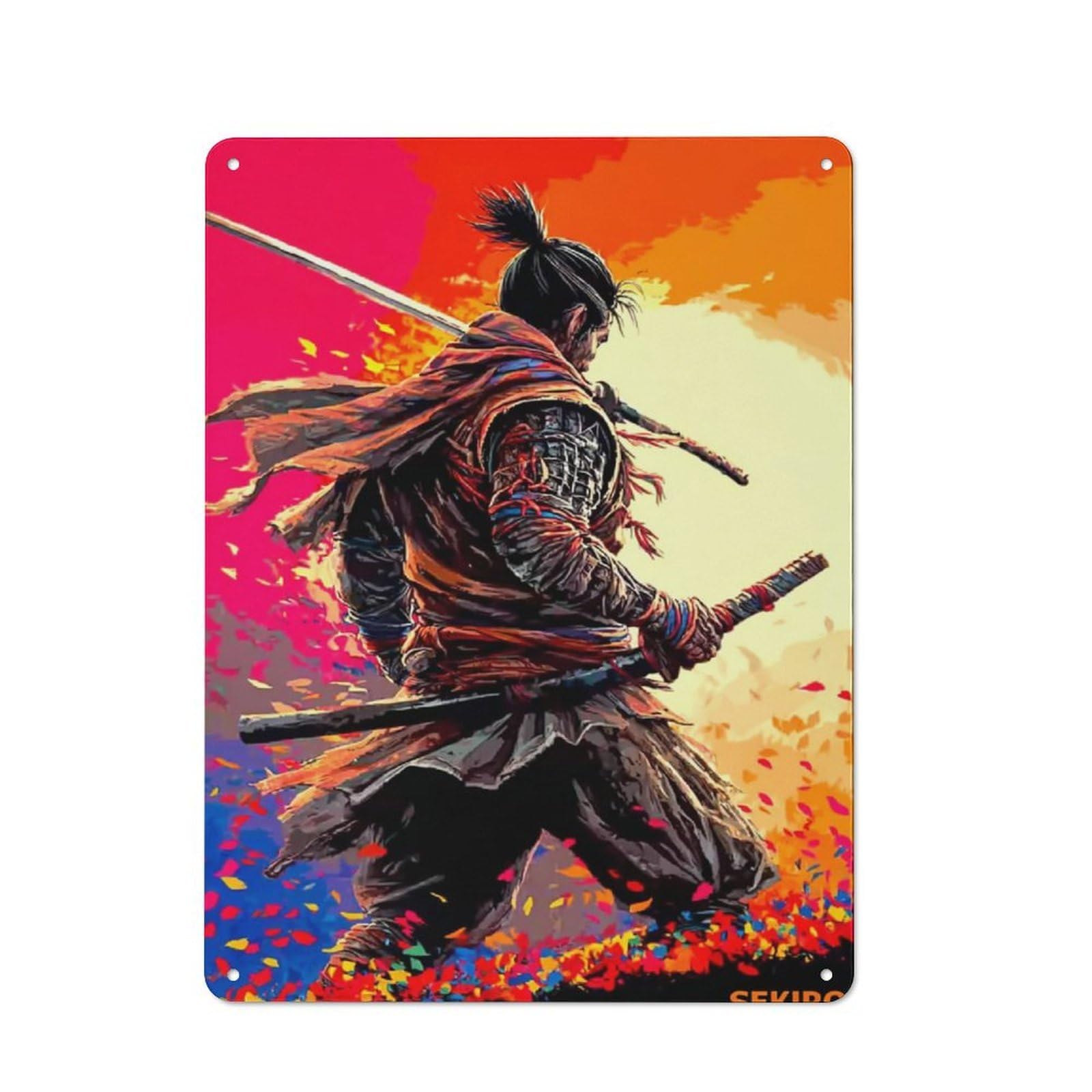 Junmoney Sekiro Shadows Die Twice Artwork Tin Wall Plaque 40X30cm With For Hobby Room Or Studio, For Updating Hobby Room And Studio After Moving