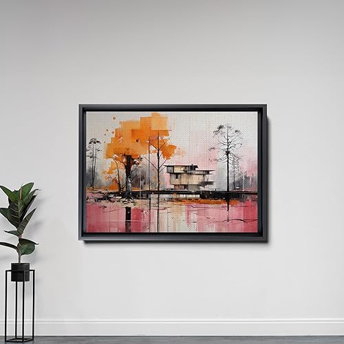 Miniatura 5 de Vibrante Pintura Abstracta, Impresión de Arte de Pared Abstracto en Naranja y Rosa Intenso, Canvas Prints, Wall Decor