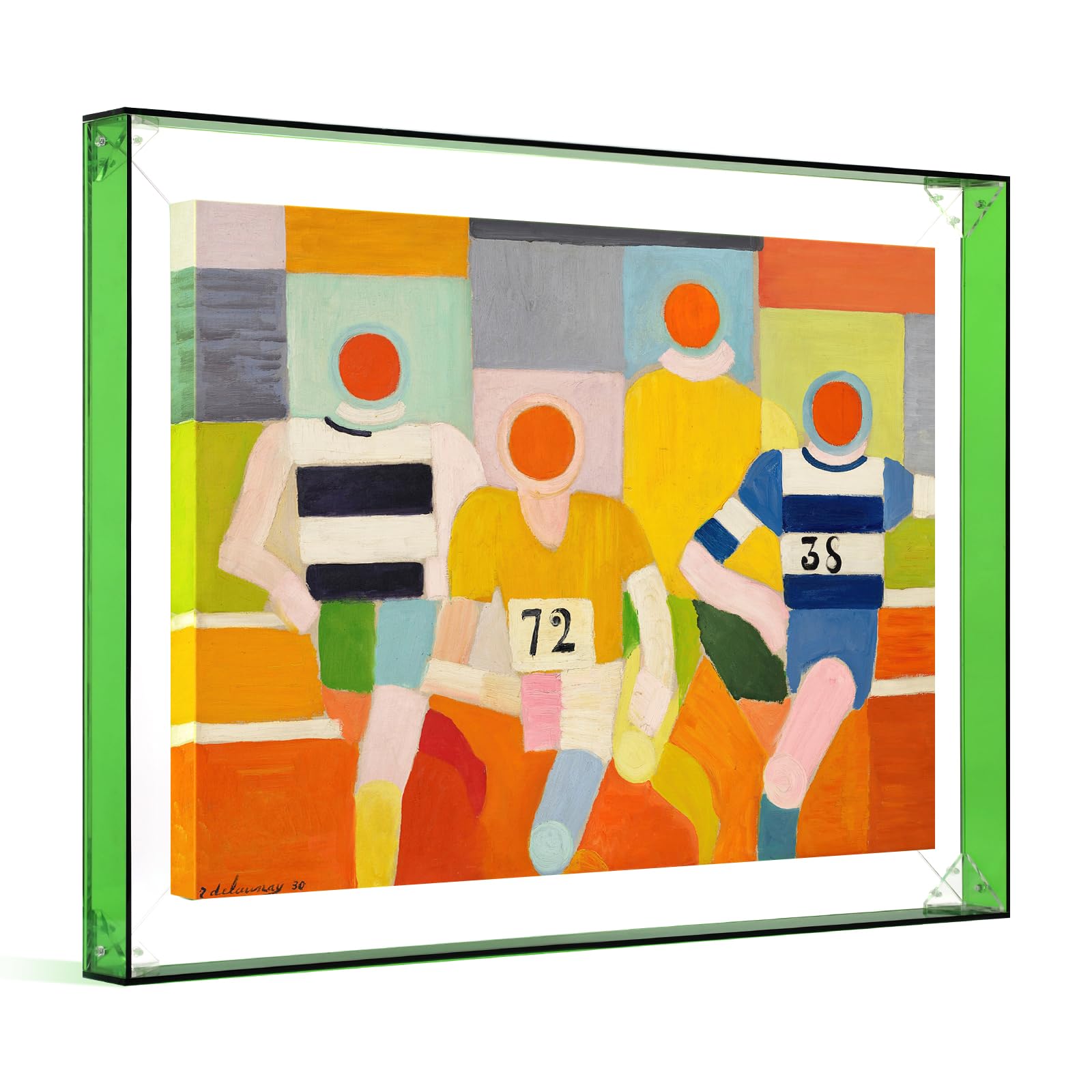 Large 24x36 Floating Frame for Stretched Canvas Diamond Oil Paintings, Acrylic Canvas Floater Frame Portrait Plants Flower Prints Wall Art Decor, Popular Chic Wall Decor for Bathroom (Green)