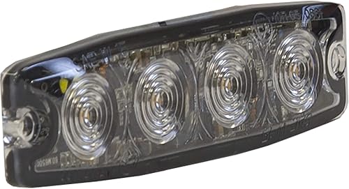 Miniatura 4 de Buyers Products 8892250 - Luz estroboscópica LED ultrafina de 4.5 pulgadas, verdeámbar, 4 LED, patrones de flash síncronos y alternos, luz de