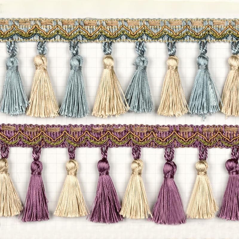 Tassel Fringe Trim，Curtains Foil Fringe， 2 Meters Sewing Lace Trim Tassel Fringe for Curtain Decorative Braided Lace Trimming Ribbon Sofa Tablecloth Home Decor (Color : Red) (Color : Red) (Color : Da