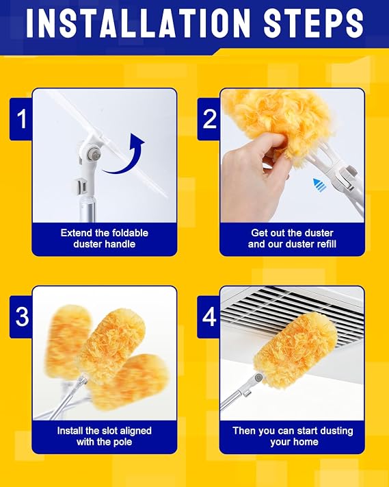 6ft Extendable Handle Duster Refill Compatible with Swiffer Duster