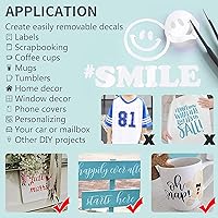 Vista 5 de Lya Vinyl Vinilo permanente blanco, paquete de 15 vinilos brillantes para Cricut, hojas de vinilo autoadhesivas de 12 x 12 pulgadas para calcomanías