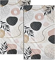 Vista 43 de Giwawa Juego de 2 toallas de mano de mármol negro con hojas modernas, suaves, toalla decorativa fina para la punta de los dedos para baño, gimnasio