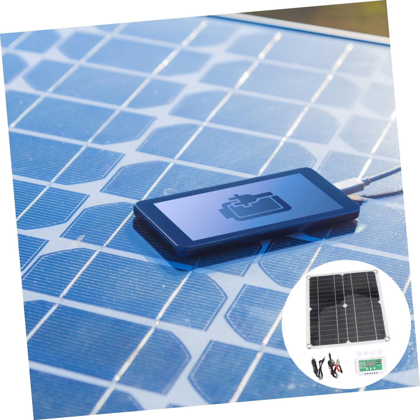 BESPORTBLE 1set Flexible Solar Charger Portable Outdoor Panel Controller for Camping Hiking and to Install Solar Power Bank Device