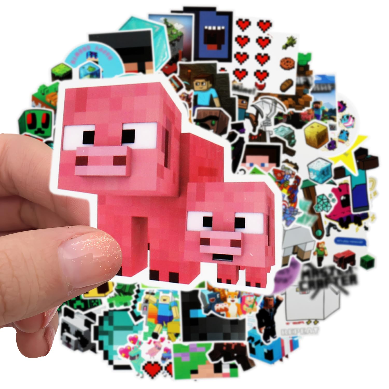 100 Adesivi Mine-Craft - Stickers Per Laptop, Bottiglie, Skateboard