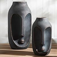 Wallowa Large Bronze Statue Set of 2 Artificial Stone Figures 28"-20" Modern Art Sculptures for Indoor Outdoor Home Decor