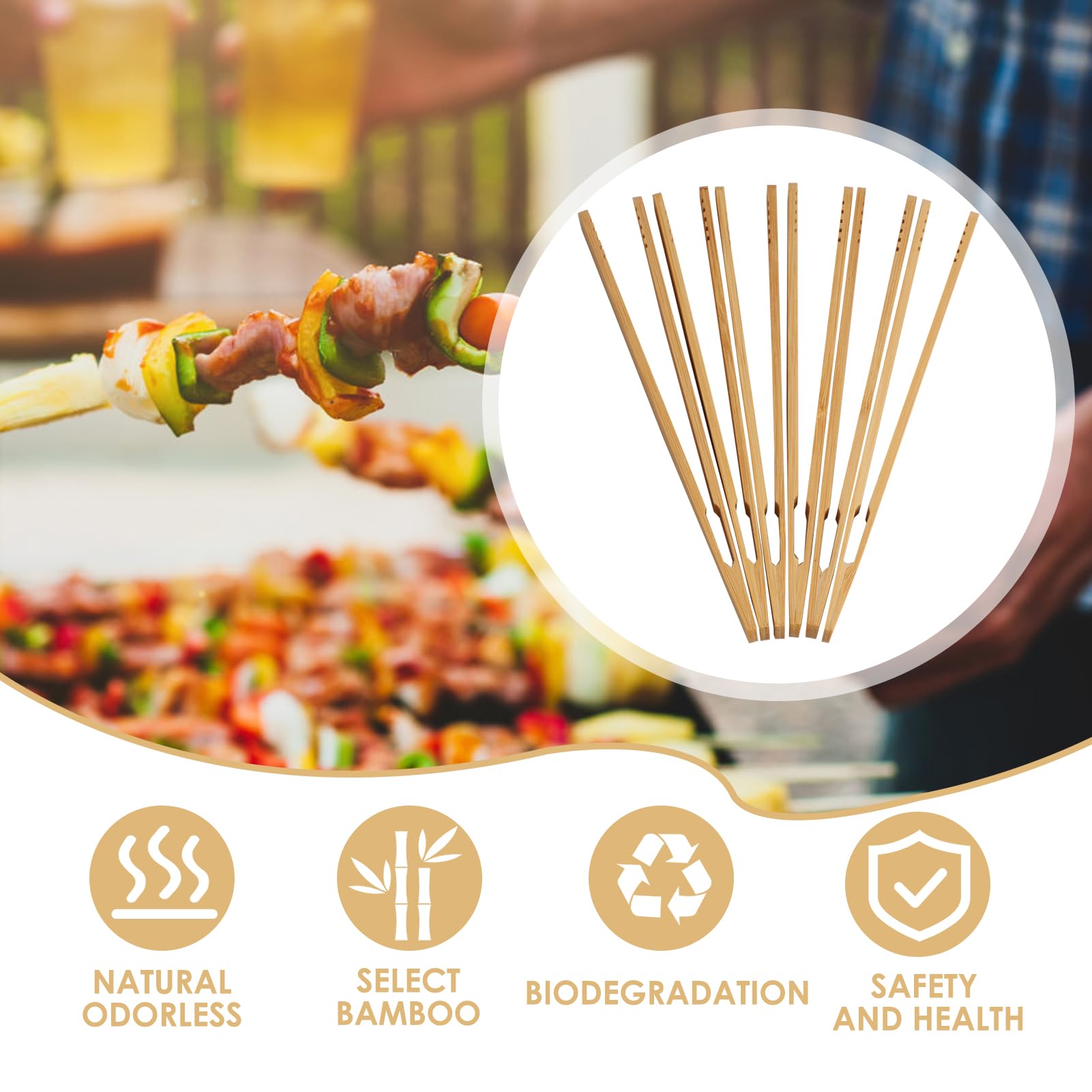 Alicates de bambú 6 Unidades - Alicates para Servir, Mookata Hot Pot, Korean BBQ y Más