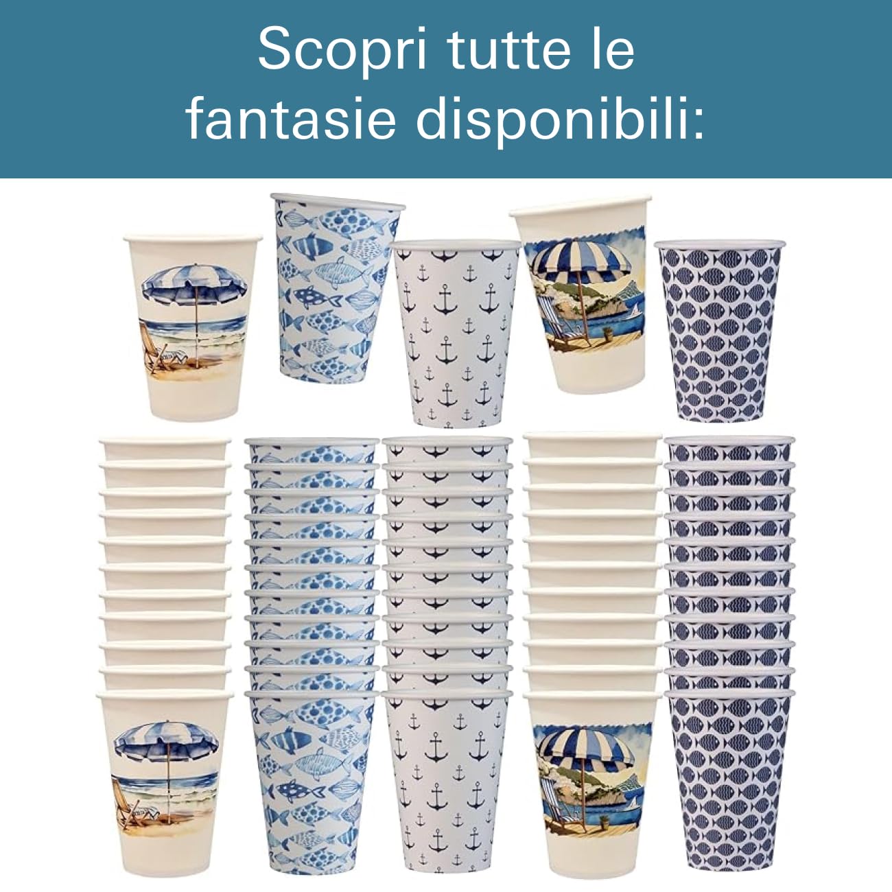 Vasos desechables de papel compostables, 200 ml, reciclables, biodegradables, vasos desechables para bebidas calientes y frías, paquetes de 500 y 2000 piezas (2000, pescado azul oscuro)