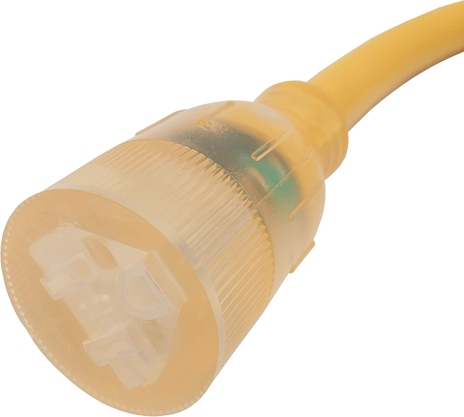 Parkworld 691975D RV Pigtail, Shore Power 30A Male L5-30P to 5-20R T-Blade Female, Dogbone Adapter Power Cord, Twist Lock L5-30 Plug to 5-15 Receptacle with Lighted (1.5FT)