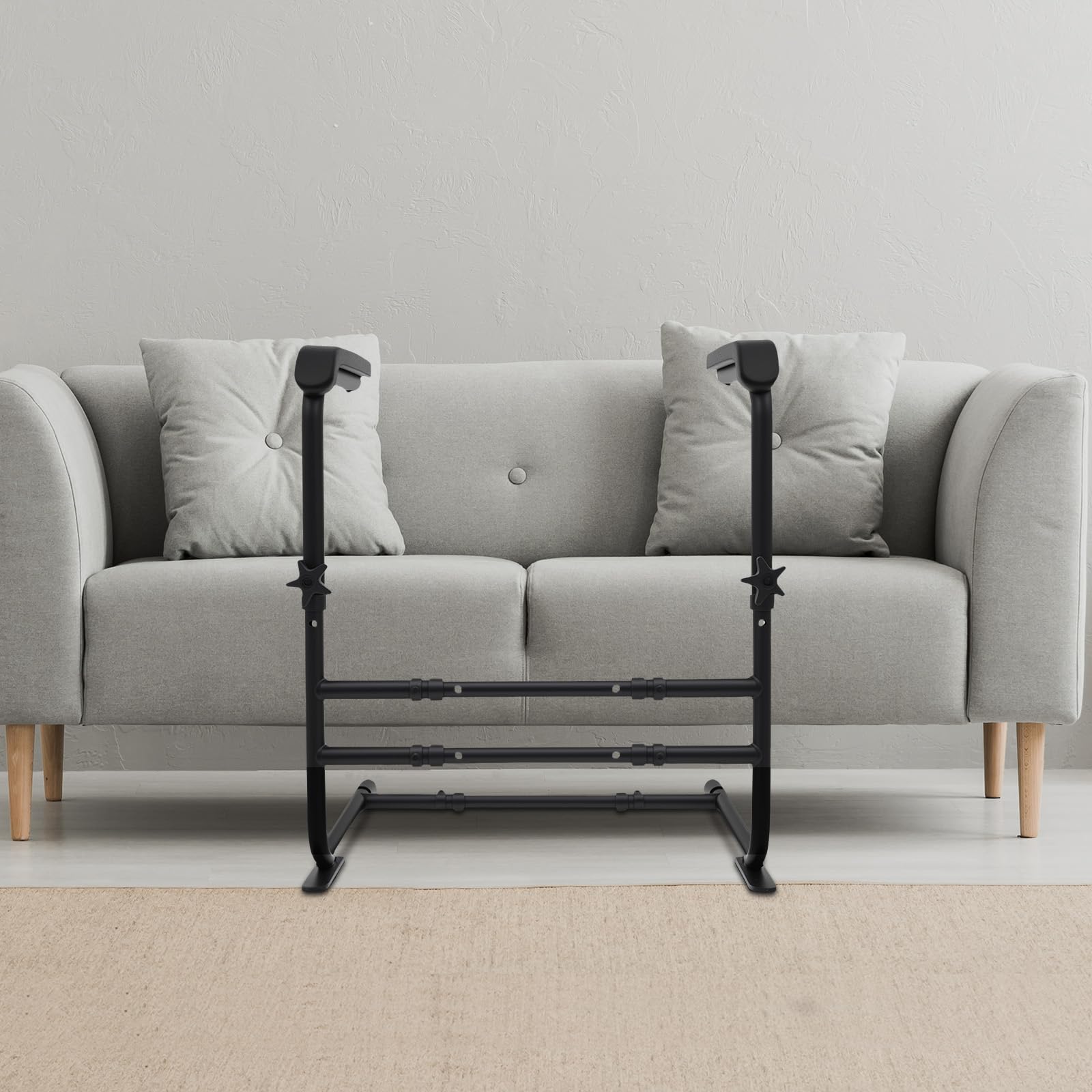 Asistente para levantarse de la silla del sofá para personas mayores, personas mayores, 61-73 cm de altura ajustable, 40,7 a 50,7 cm de ancho ajustable, pasamanos antideslizantes