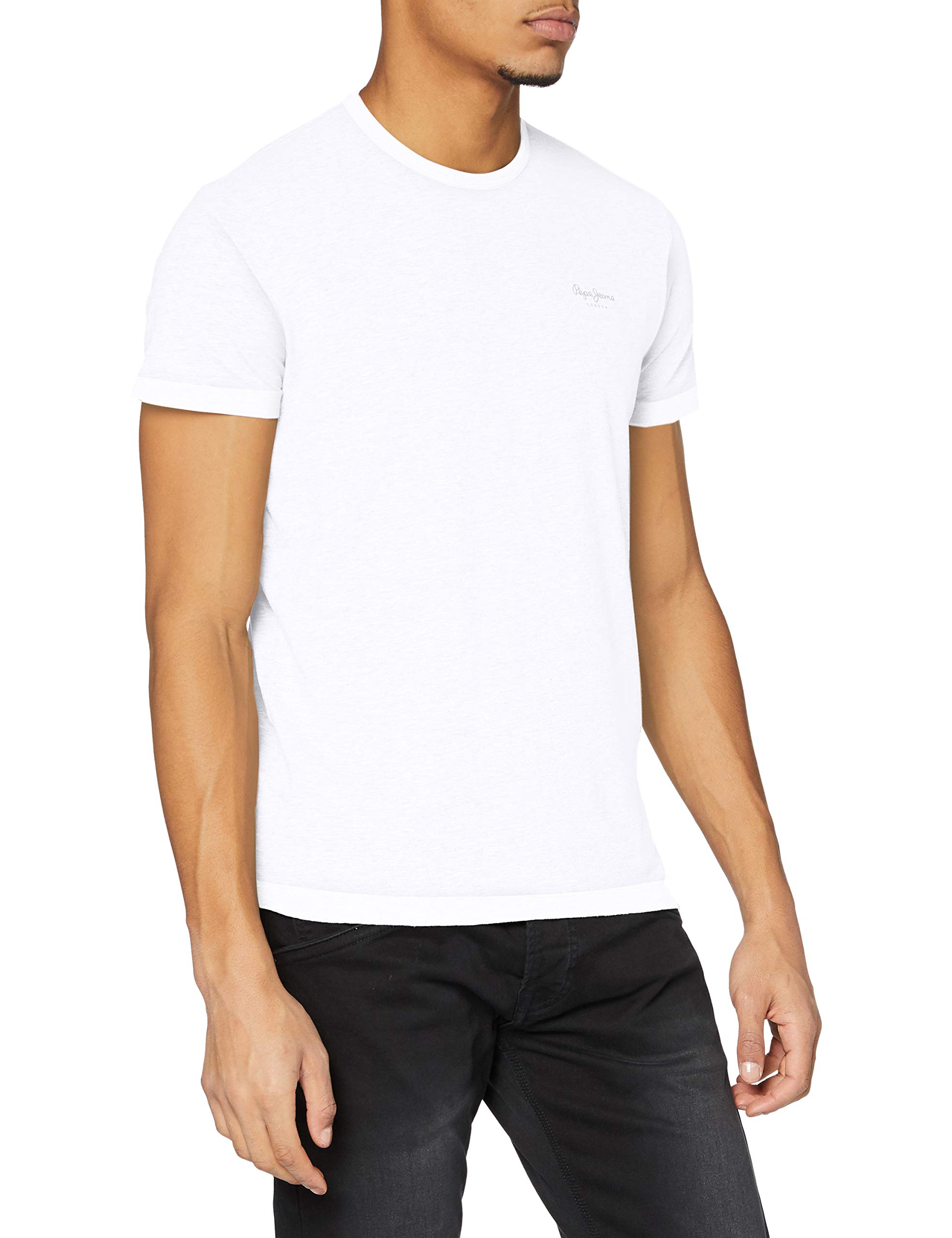 Pepe Jeans Men's White (White) Original Basic S/S T-Shirt, White, Xxl