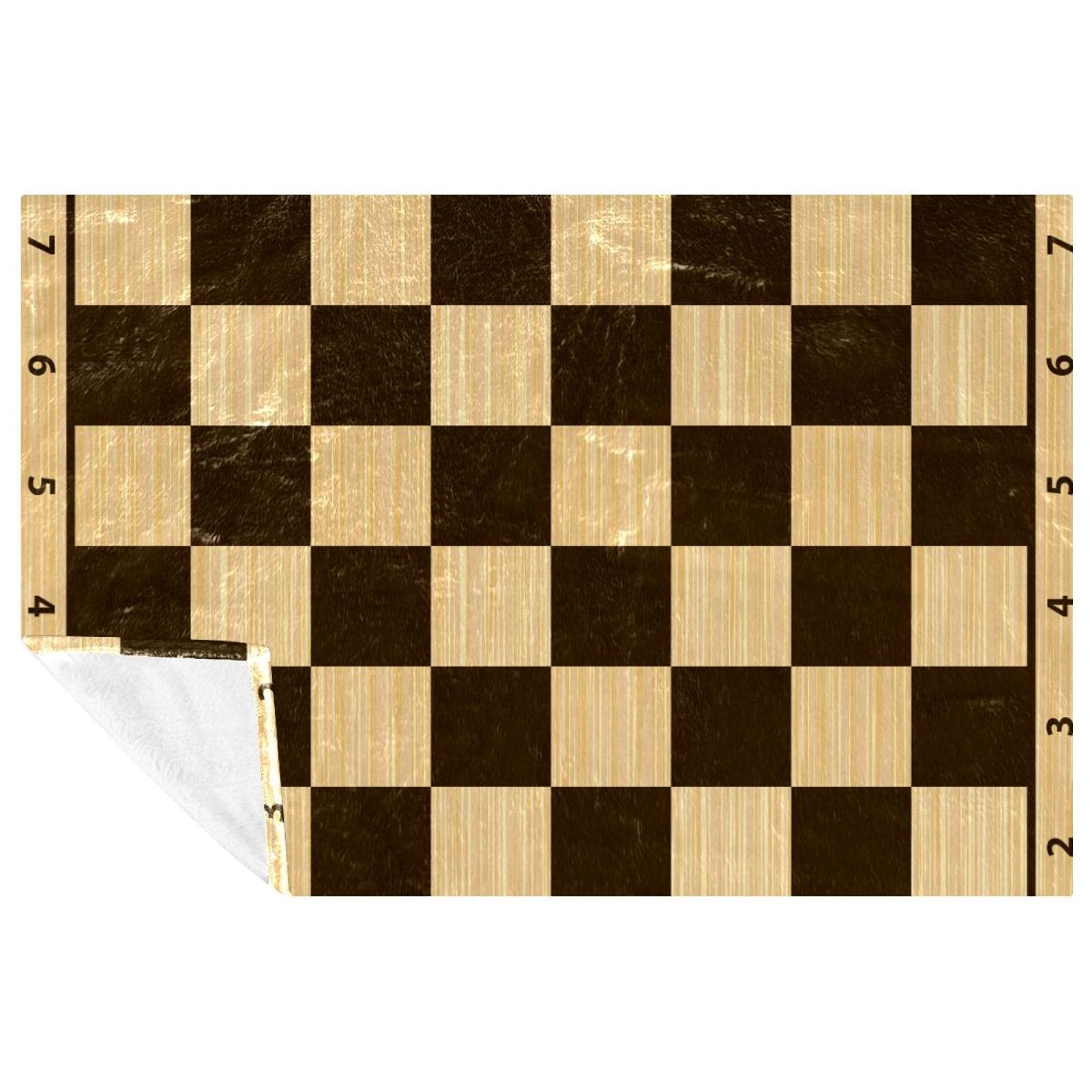 Couverture échiquier pour lit canapé camping et plage 150x100 cm