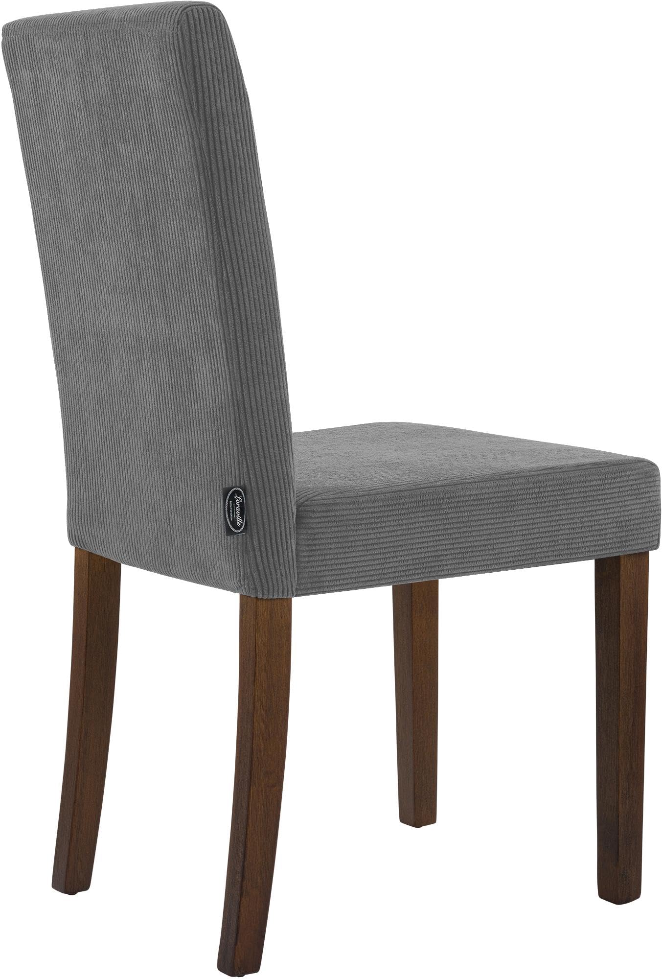 CLP Silla de Comedor Acolchada con Respaldo Ina, Silla de Cocina con tapizado de Pana, Estructura Estable de Madera Color:Gris;Color del Marco:Envejecido Oscuro
