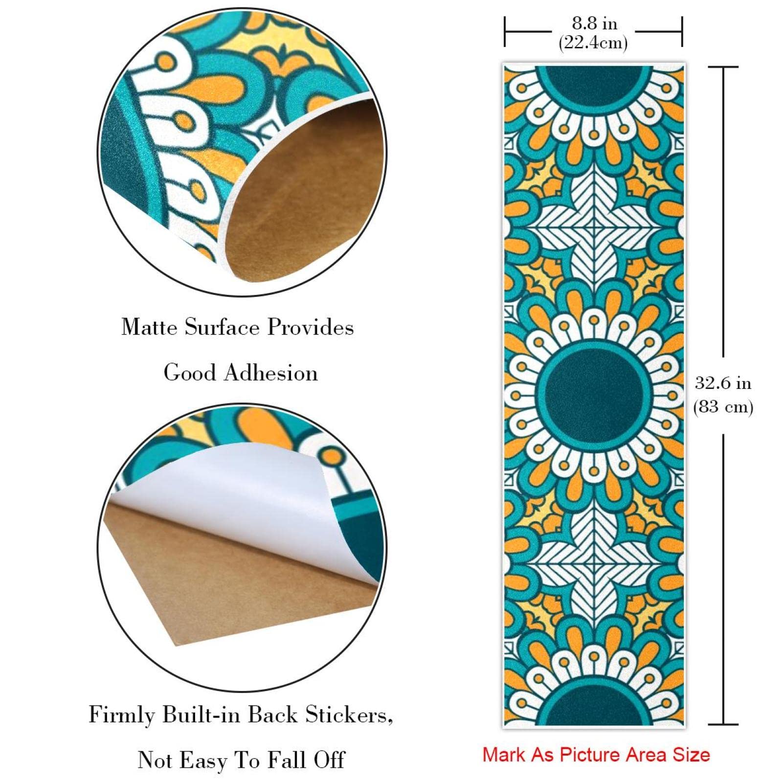 Mandala-Grün, 2 Stück Skateboard-Griptape Bogen Schleifpapier Longboard Aufkleber Roller Deck Sandpapier
