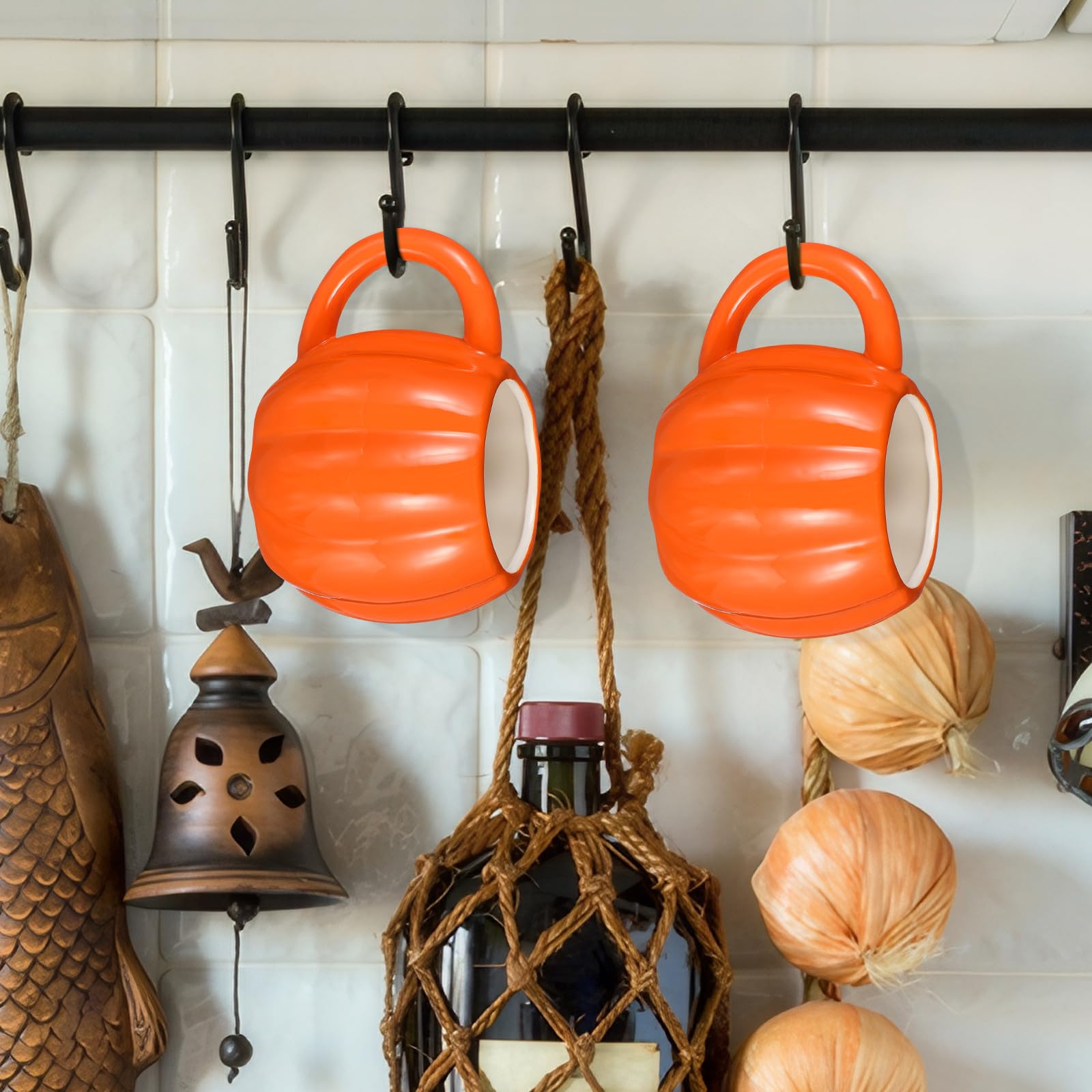Toyvian Taza de Cerámica 500ml Práctica y Fácil de Limpiar Forma de Calabaza para Fiesta Otoño Adecuado para Oficina y Restaurantes
