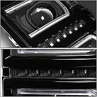 Vista 4 de DNA MOTORING HL-LB-CS15-BK-CL1 Par de faros LED DRL+ U Tube Bar Proyector Compatible con Silverado 1500 14-15, Negro/Transparente