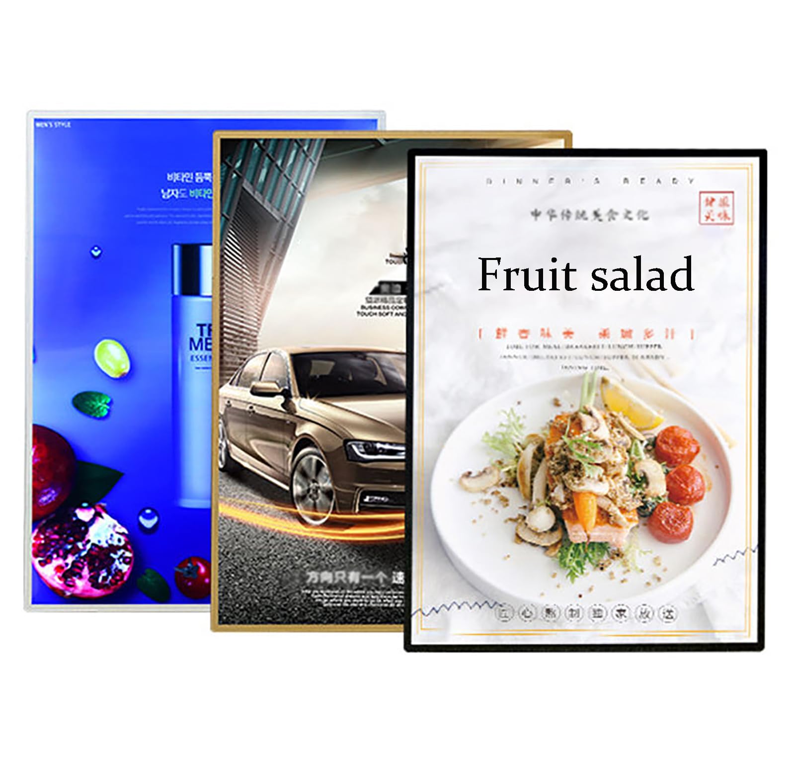 GWBoiuyQETM Poster frame signage stand Advertising LED Light Box, LED Display Signage Stand, Digital Signage Display For Posters And Menus menu board(Black Frame,31.1 * 42.7cm)