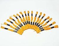 Vista 5 de 25 piezas de hilo de algodón amarillo costura madeja bordado cruz costura