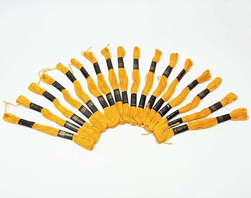 Miniatura 5 de 25 piezas de hilo de algodón amarillo costura madeja bordado cruz costura