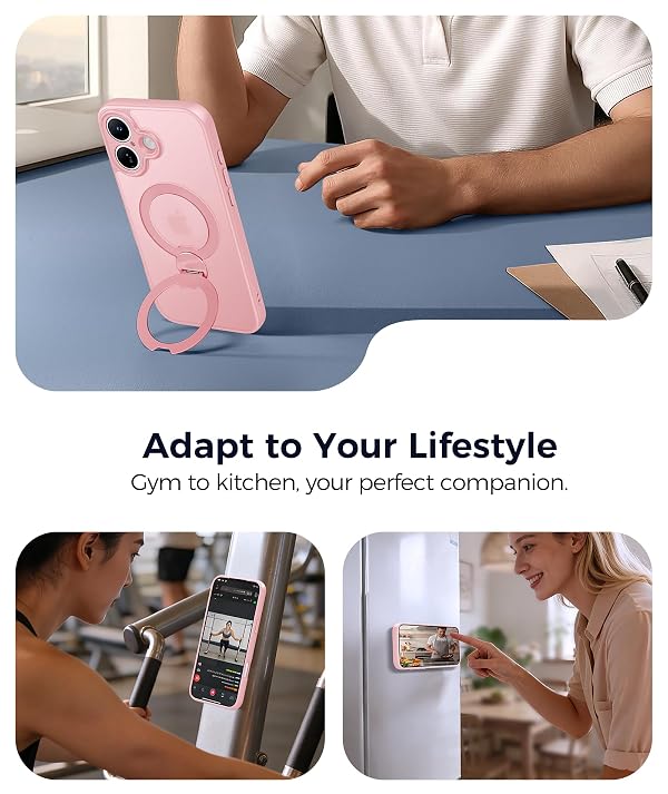 FNTCASE for iPhone 17 Case with 360 Spin Magnetic Stand Pink by FNTCASE - Used condition - Image 4