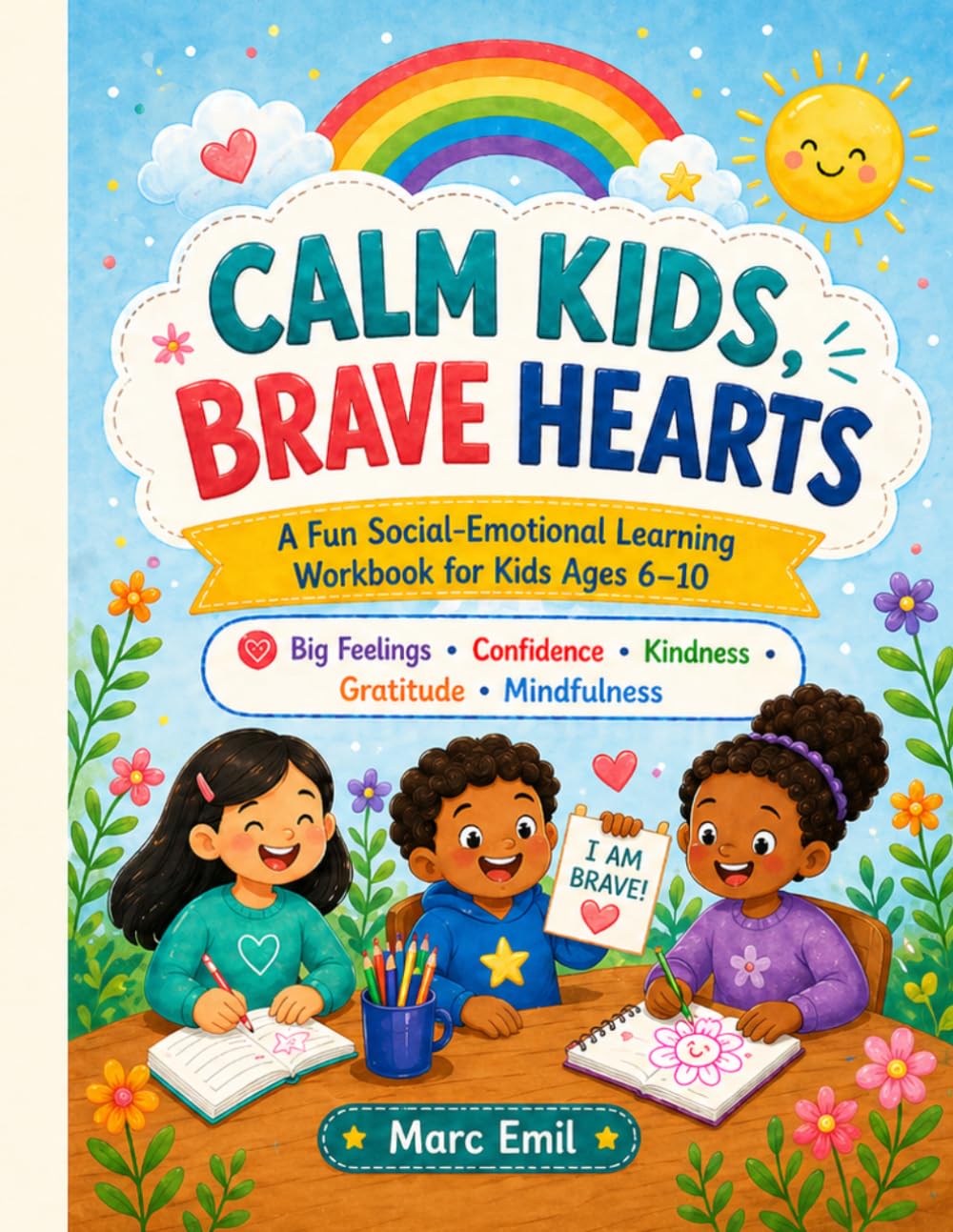 Calm Kids, Brave Hearts: A Fun Social-Emotional Learning Workbook for Kids Ages 6–10 with Big Feelings Activities, Calming Tools, Confidence, Kindness, Gratitude & Mindfulness