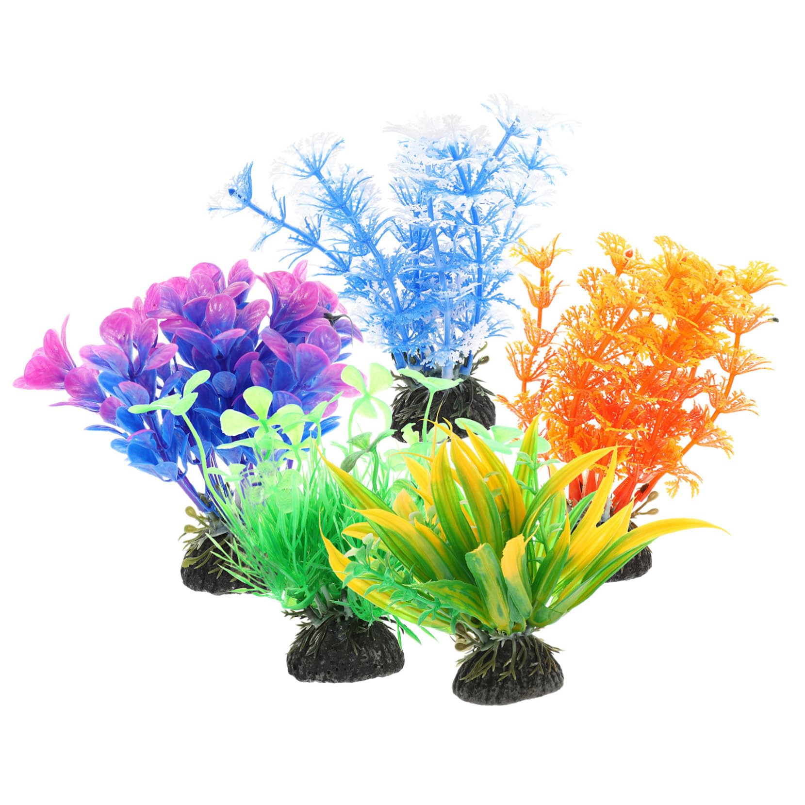 ULTECHNOVO 5 Ensembles Simulation d'herbe Aquatique Décorative pour Aquarium Décoration D'Intérieur Fausses Décorations De Jardin Étang Flottant Artificiel Artisanat 5 pièces * 5