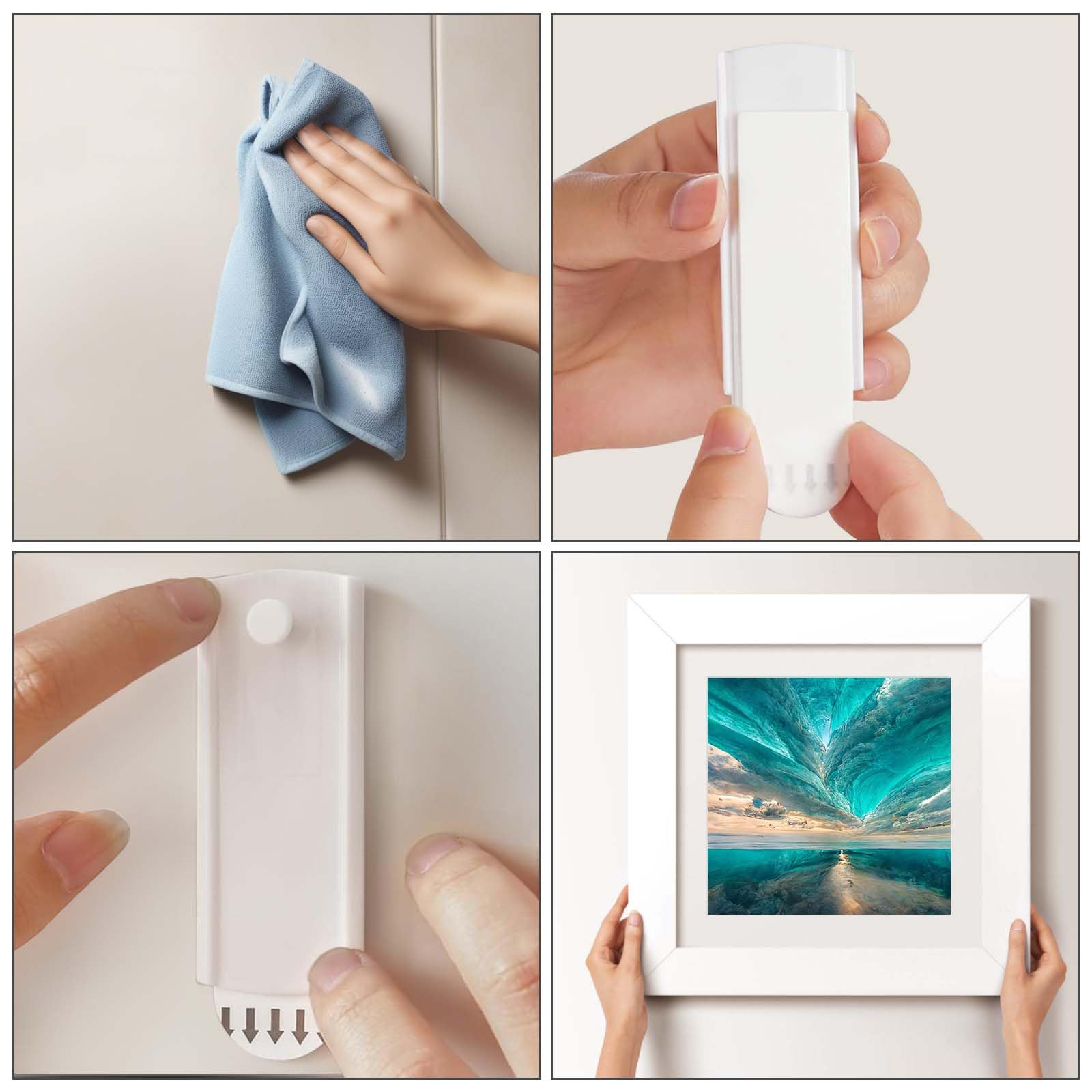 12 Klebenägel Mit Klebestreifen - Bilder Aufhängen Ohne Bohren, Stark Bis 2kg Für Wand & Glas