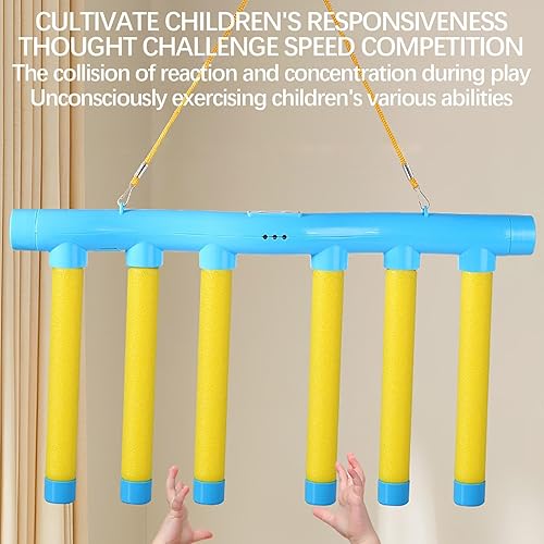 Miniatura 5 de Reflex Game  Reflex Drop Sticks Challenge Game con control remoto, 3 velocidades ajustables, juego de barra de gota reflectante de 3 velocidades,